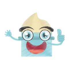 drawing cup ice cream party vector illustration eps 10