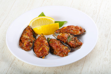 Baked mussels