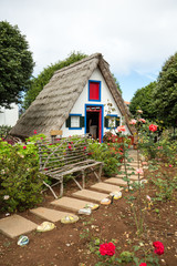 Fototapeta na wymiar Traditional rural house in Santana on Madeira island, Portugal