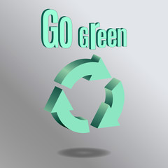 Vector illustration of 3d arrows, logo design. Recycle symbol isolated on white. Symbol of recycle, refresh or endless movement