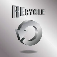Vector illustration of 3d arrows, logo design. Recycle symbol isolated on white. Symbol of recycle, refresh or endless movement