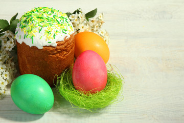 Easter bread and eggs