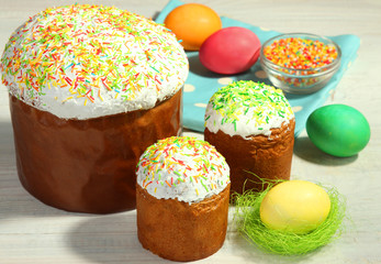 Easter bread and eggs