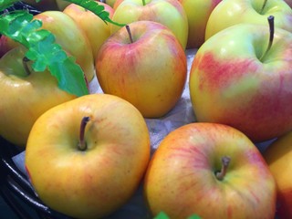 Close up of Apple on the market