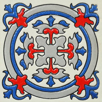 Background and texture Ancient pattern on ceramic tile