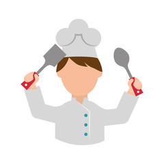 Chef cartoon character icon vector illustration graphic design