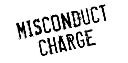 Misconduct Charge rubber stamp. Grunge design with dust scratches. Effects can be easily removed for a clean, crisp look. Color is easily changed.