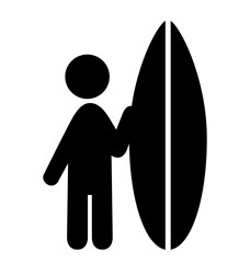 Summer Water Sport Surfing Pictograms Flat People Icons Isolated