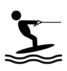 Summer Water Sport Pictograms Flat People Icons Isolated on Whit