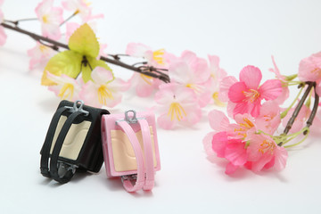 入学イメージ　ランドセル　桜