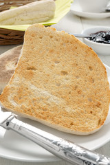 Irish Soda Bread or Farls split and toasted