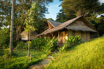 Fototapeta na wymiar Tropical bamboo hut up on a hill in Palawan