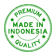 Grunge green premium quality made in Indonesia round rubber stamp