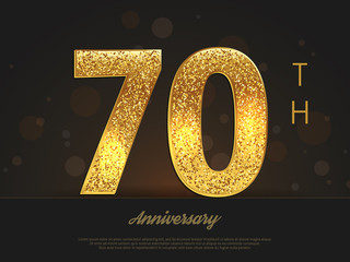 70th anniversary decorated greeting/invitation card template.