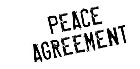 Peace Agreement rubber stamp. Grunge design with dust scratches. Effects can be easily removed for a clean, crisp look. Color is easily changed.