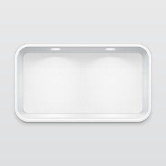Empty Rounded Niche Shelf Display In The Wall. To Present Your Product. Mock Up. 3D Illustration. Ready For Your Design. Advertising. Vector EPS10