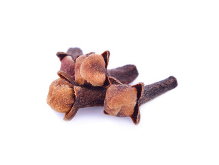 dry cloves on white background