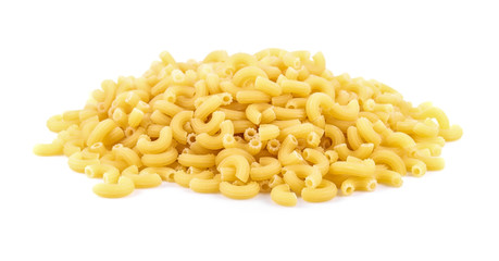 macaroni pasta close up isolated on white