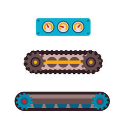 Machine parts different mechanism vector illustration.
