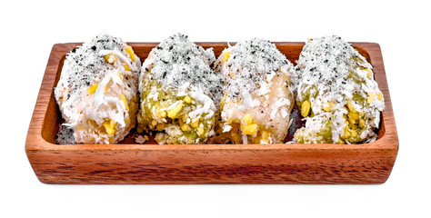 mung bean rice-crepe on white background