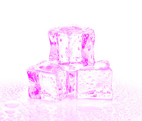 Obraz na płótnie Canvas ice cubes on white background