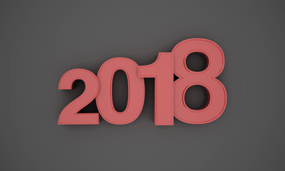 New Year 2018 - 3D Rendered Image