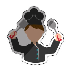 Chef cartoon character icon vector illustration graphic design