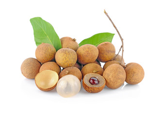 Longan on white background ,Garden of Thailand