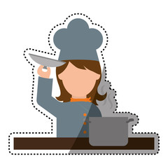 Chef cartoon character icon vector illustration graphic design