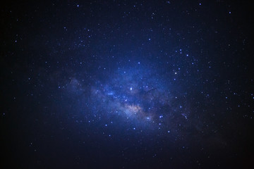 milky way galaxy. Long exposure photograph.with grain