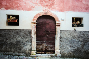 old house facade to Roccacasale, Abruzzo