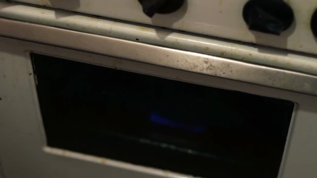Just molded homemade croissants dough are placed in the oven kitchen stove