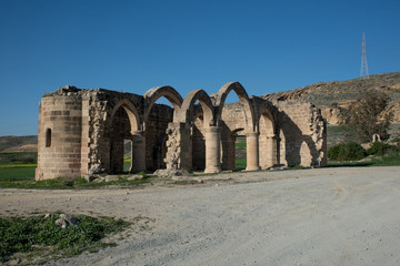 Fototapeta na wymiar Ruins of Agios Sozomenos Nicosia district. Cyprus