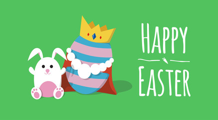 Bunny with King of Eggs 