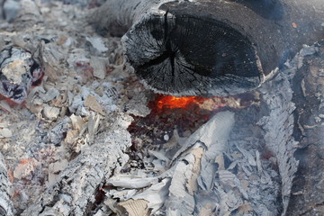 The Embers and Ash of a Large Wood Fire.