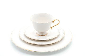 luxury dishware set on white