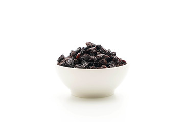 black raisins on white