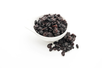 black raisins on white