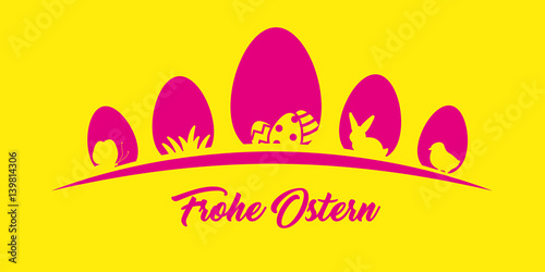 "elegante und hübsche Design Grußkarte zu Ostern mit Frohe ...