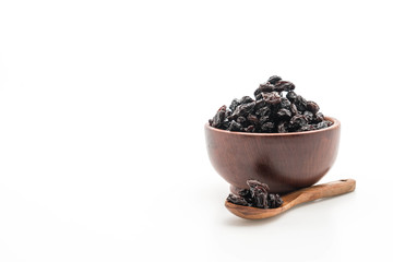 black raisins on white