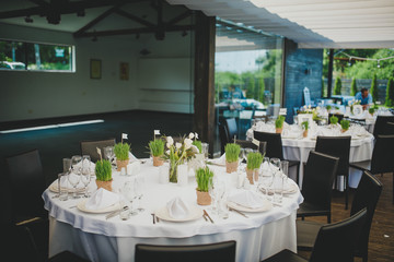 wedding tables and beautiful scenery
