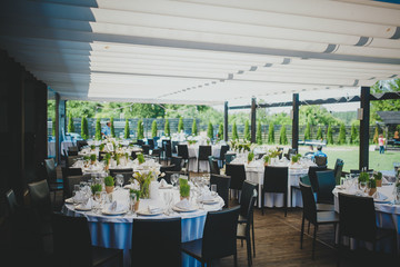 wedding tables and beautiful scenery