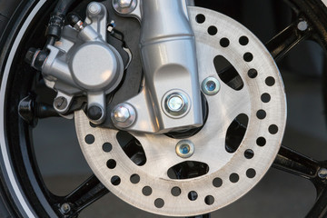 Fototapeta na wymiar New motorcycle brake disc