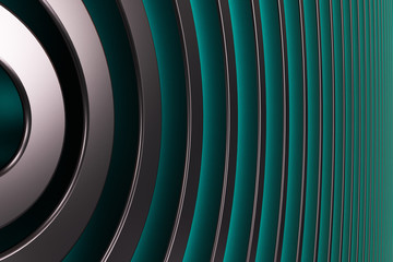 Obraz premium Dark concentric spiral on glowing background