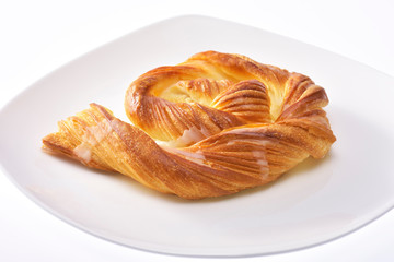 Bread twist on a dish