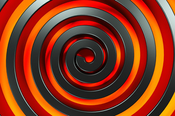 Dark concentric spiral on glowing background