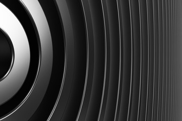 Dark concentric spiral on glowing background