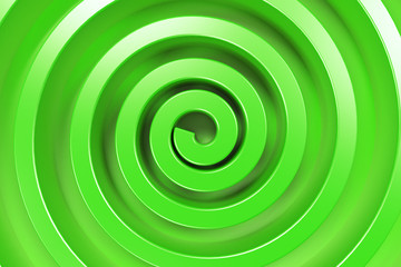 Green concentric spiral on green background