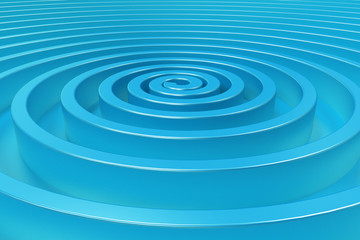 Fototapeta na wymiar Blue concentric spiral on blue background
