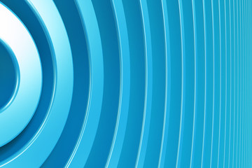 Blue concentric spiral on blue background
